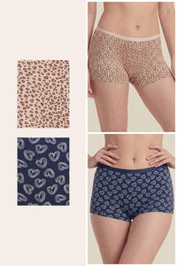 Zivame Medium Rise Full Coverage Boyshort (Pack of 2) - Multicolor — thumbnail 2